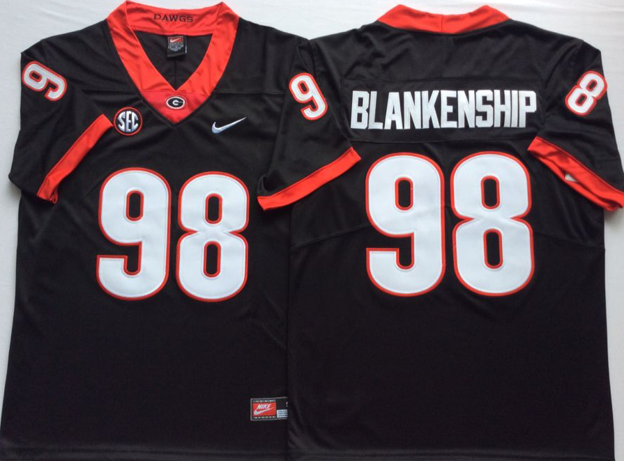 NCAA Men Georgia Bulldogs Black #98 BLANKENSHIP->ncaa teams->NCAA Jersey